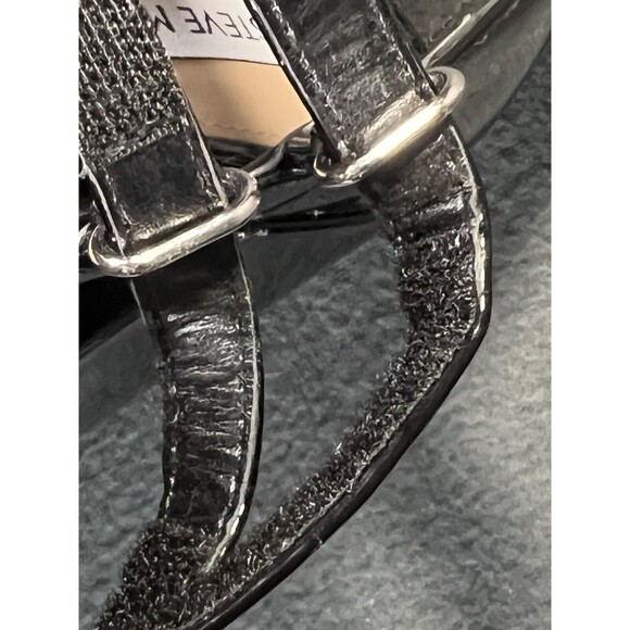 Steve Madden Twice Size 7 Mary Janes Pumps Black Patent Block Heels Platforms - Picture 12 of 12